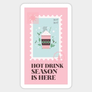 Coffee Lover Happy Holidays Christmas Winter Time Stamp Magnet